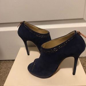 Jimmy Choo Blue Suede Ankle Boots